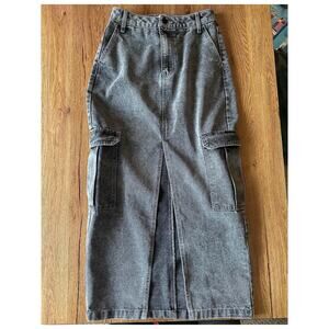 Love,Fire Black Jean Maxi Skirt Size 1